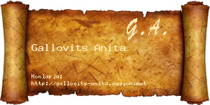Gallovits Anita névjegykártya