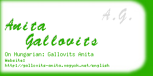 anita gallovits business card